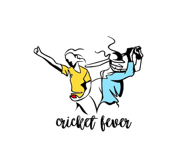 Cricket fever schizzo a mano libera graphic design illustrazione vettoriale