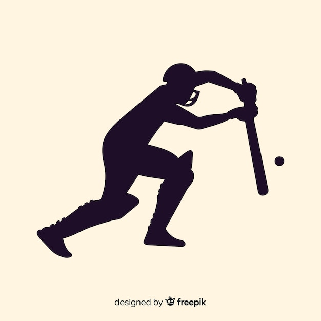 Cricket player silhouette