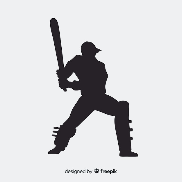 Cricket player silhouette