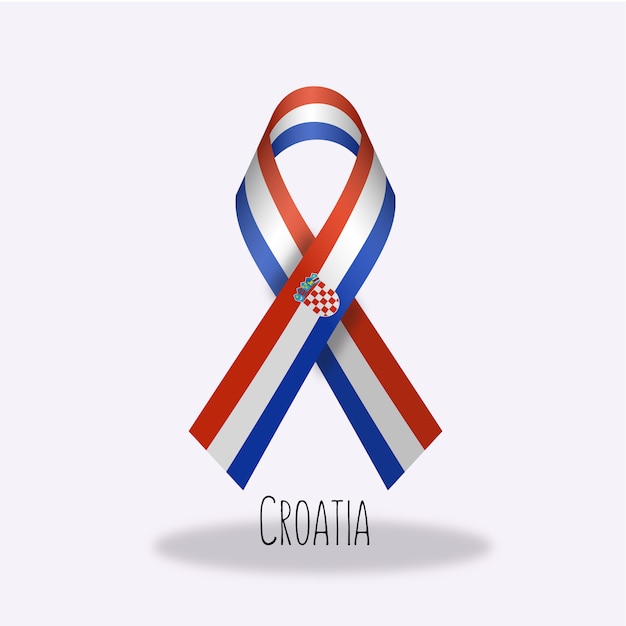 Free vector croatia flag ribbon design