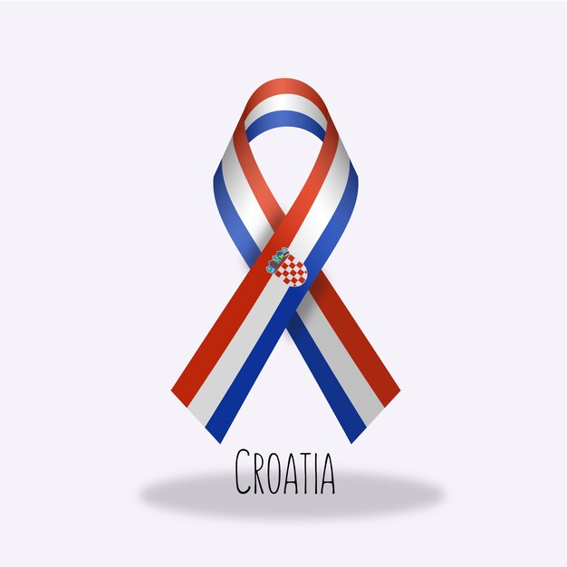 Croatia flag ribbon design