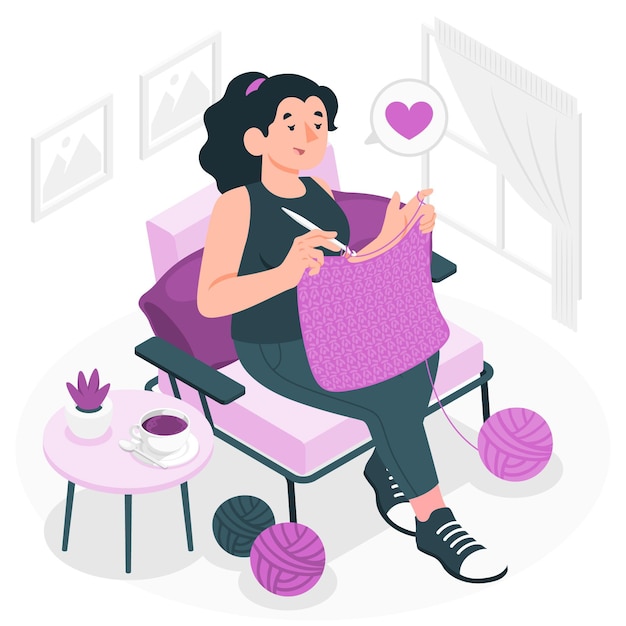 Free vector crochet concept illustration