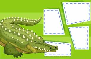 Free vector a crocodile on blank note