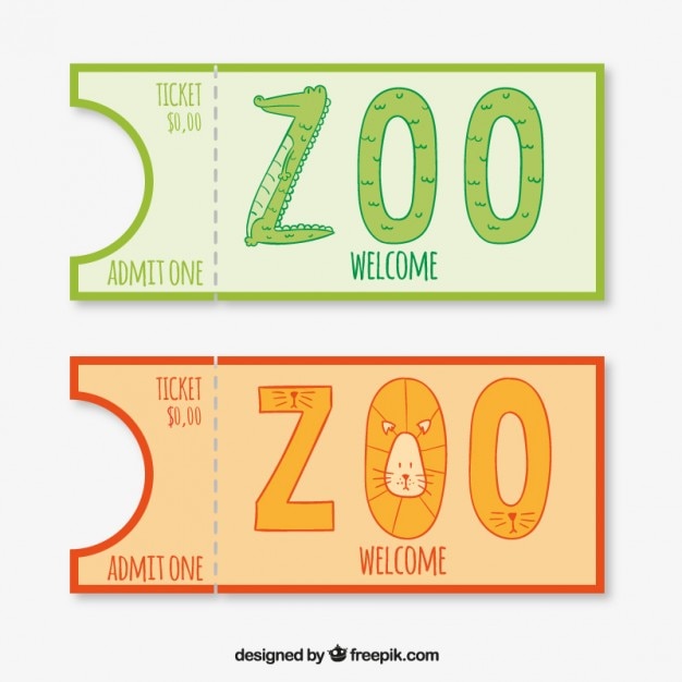 Free vector crocodile and lion zoo entries