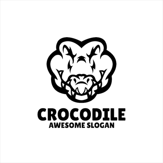 Free vector crocodile simple mascot logo design illustration