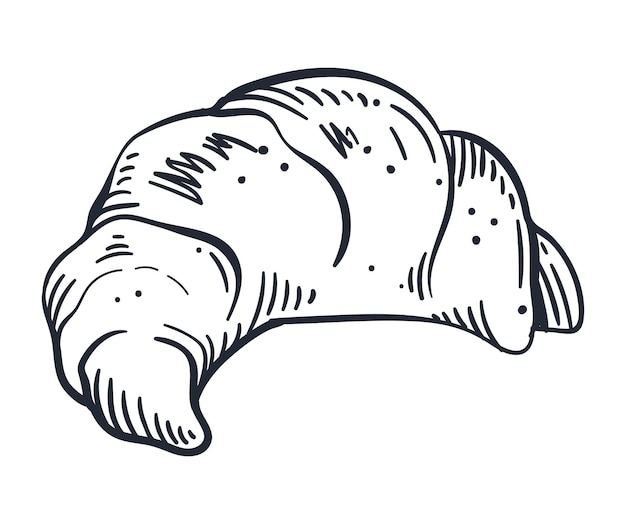 Бесплатное векторное изображение Круассан хлеб кондитерские изделия рука рисовать