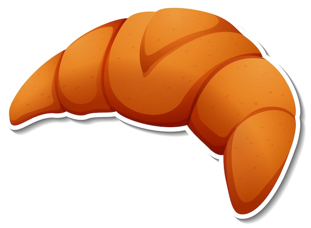 Croissant bread sticker on white background