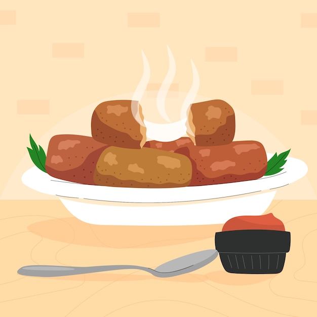 Free vector croquettes illustration in hand drawn style