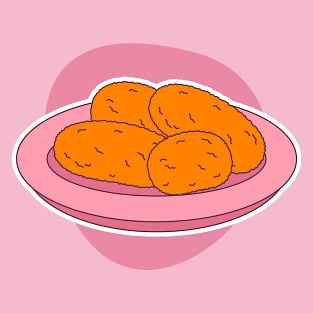 Croquettes illustration in hand drawn style