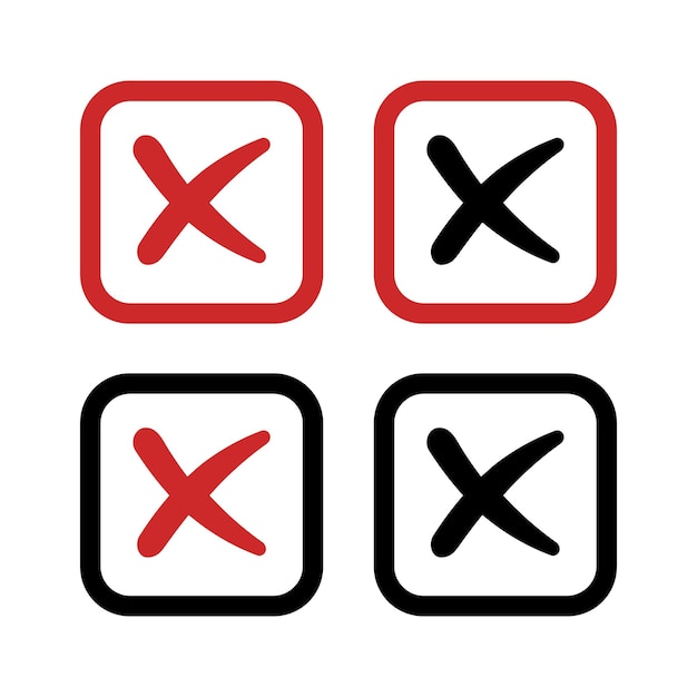 Free vector cross mark boxes set