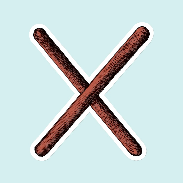 Free Vector cross mark cartoon sticker