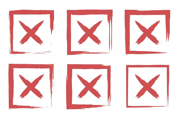 Free Vector cross mark rectangles brush stroke