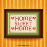 Free vector cross-stitch home sweet home