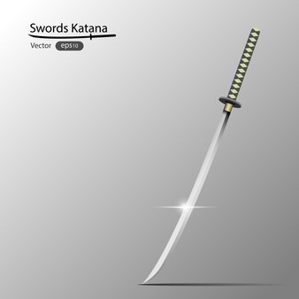 Crossed japanese swords, katana