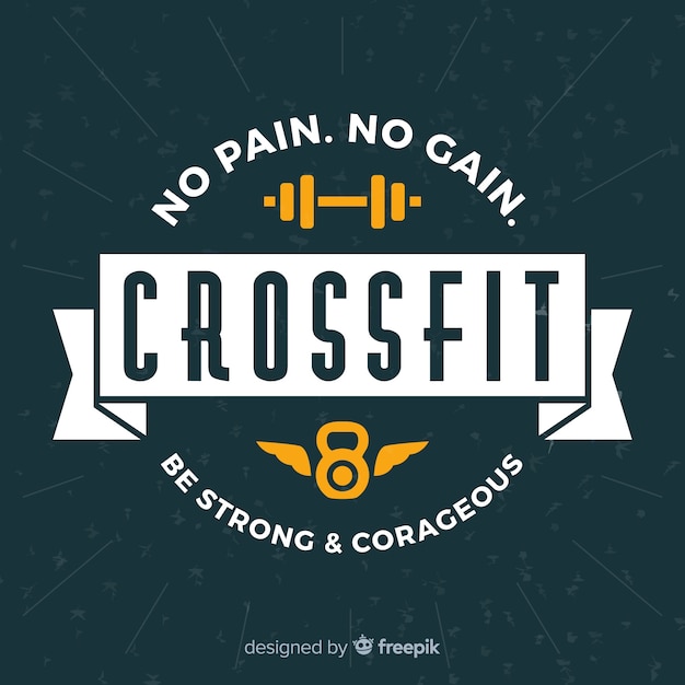 Free vector crossfit emblem with motivational phrase