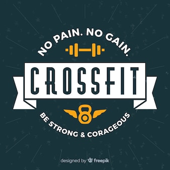 Crossfit emblem with motivational phrase