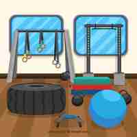 Free vector crossfit equipment design