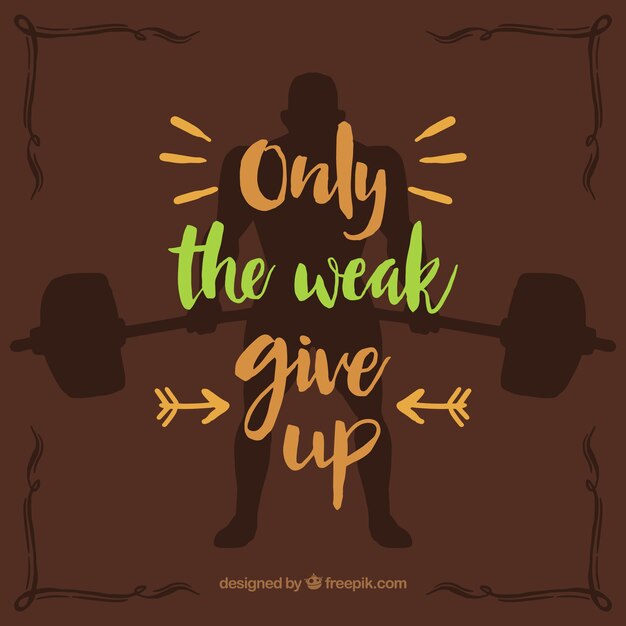 Crossfit quote with brown background