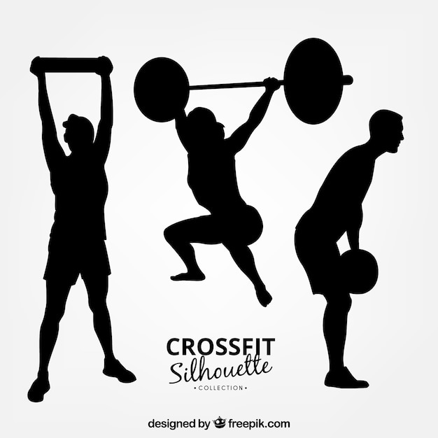 Free vector crossfit silhouette collection