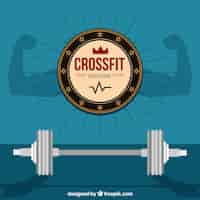 Vettore gratuito crossfit pesi background nel design piatto