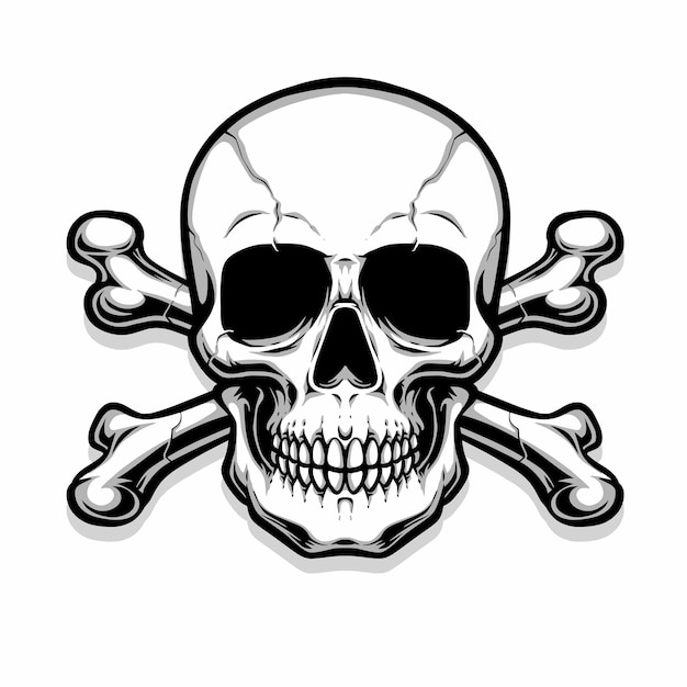 Free vector crossing bones skull vector logo