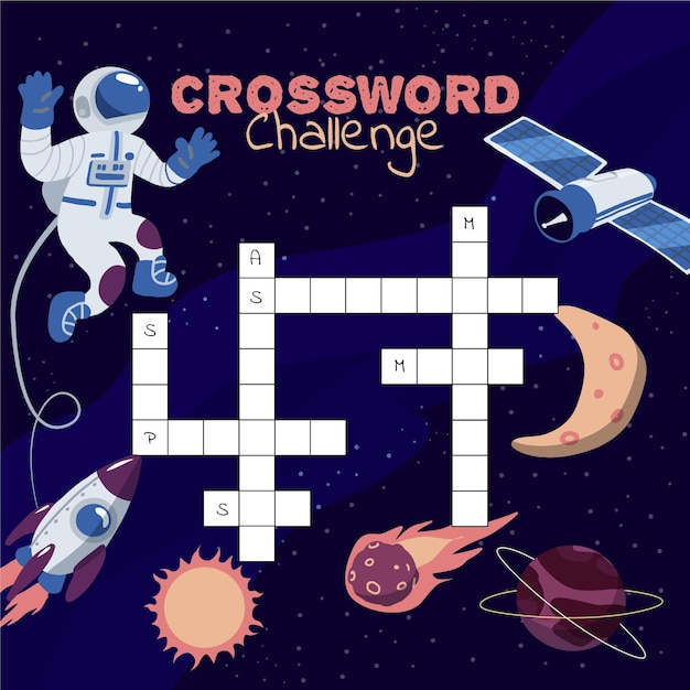 Free vector crossword in english for kids