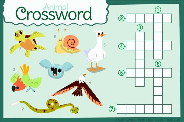 Crossword in english for kids