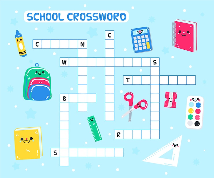 Free Vector crossword in english for kindergarten kids