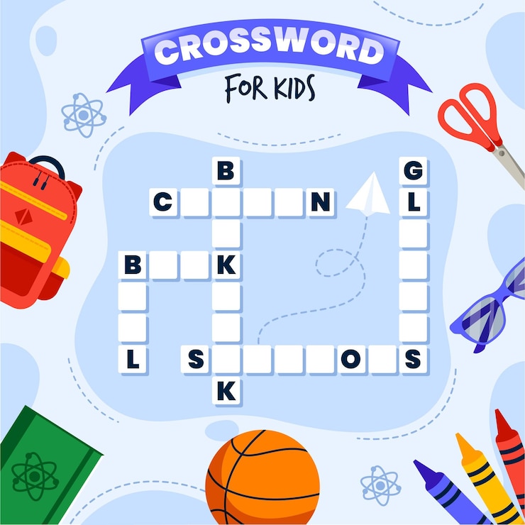 Free Vector crossword in english template