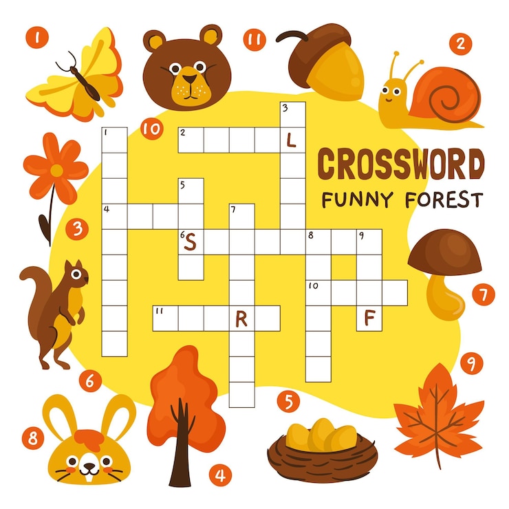 Free Vector crossword in english template