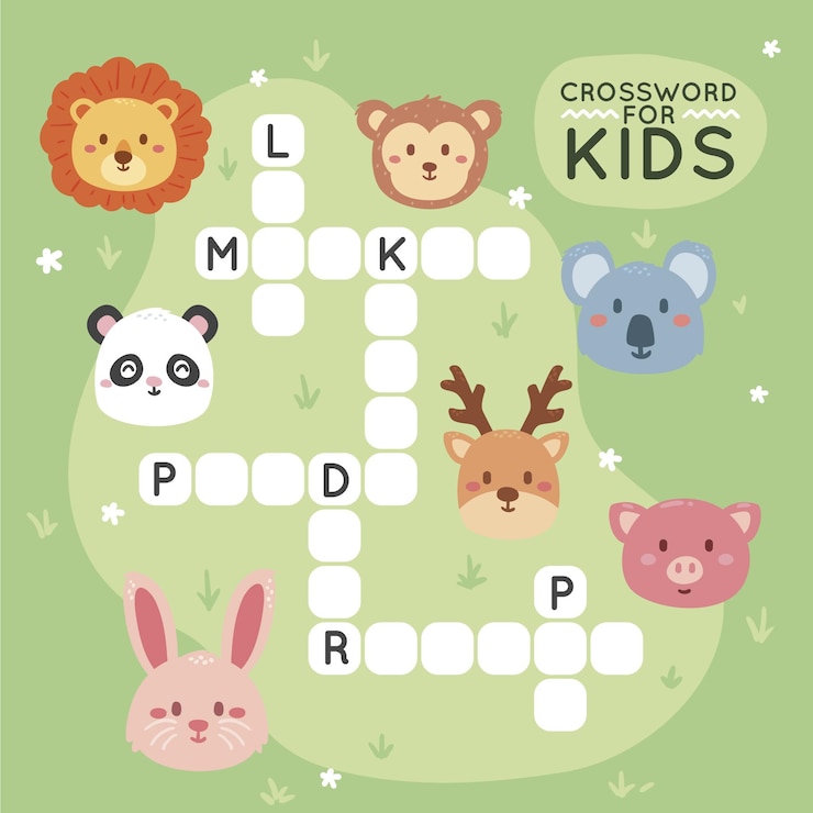 Free Vector crossword in english template