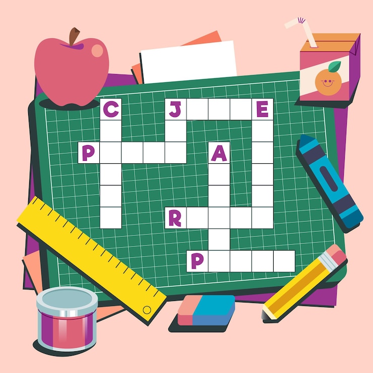 Free Vector crossword in english worksheet template