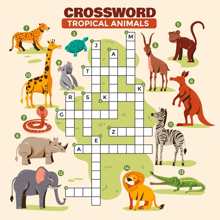 Free Vector crossword in english