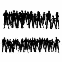 Free vector crowded silhouette pack