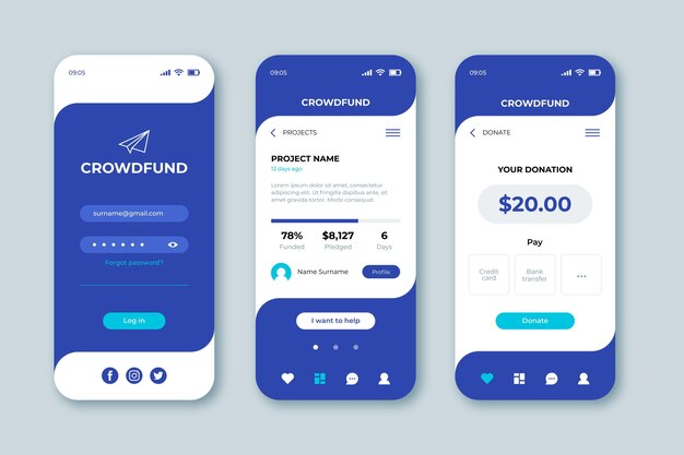 Crowdfunding app concept