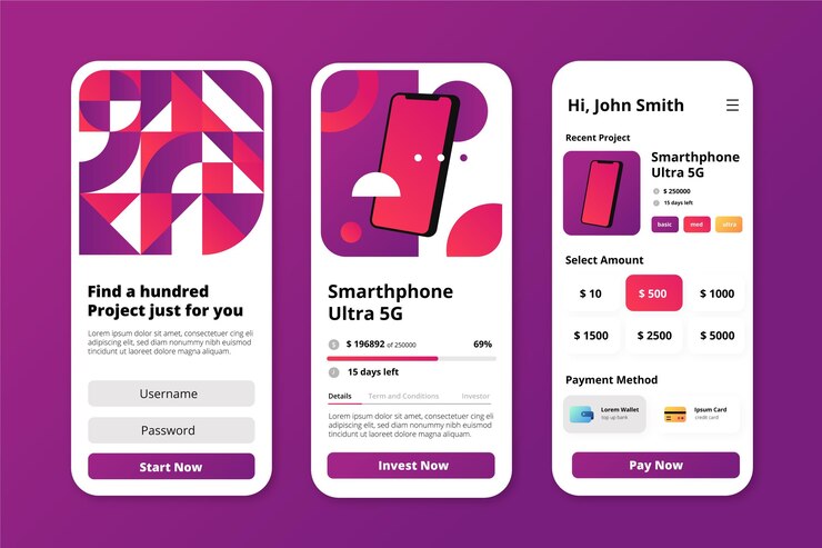 Free Vector crowdfunding app concept