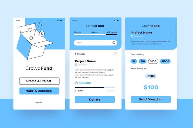 Free vector crowdfunding app