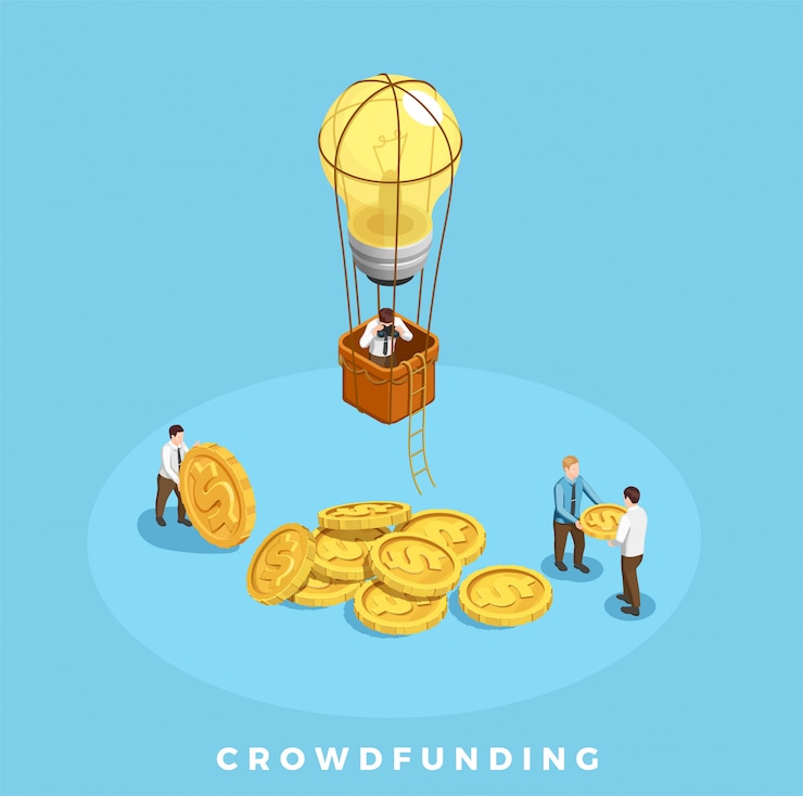 Free Vector crowdfunding and money illustration