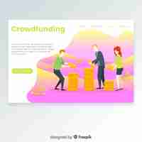 Free vector crowfunding landing page