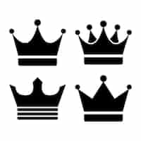 Free vector crown glyph style set