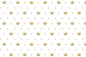 Crown seamless pattern on white