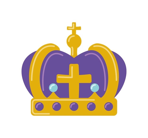 crown with golden cross isolated illustration