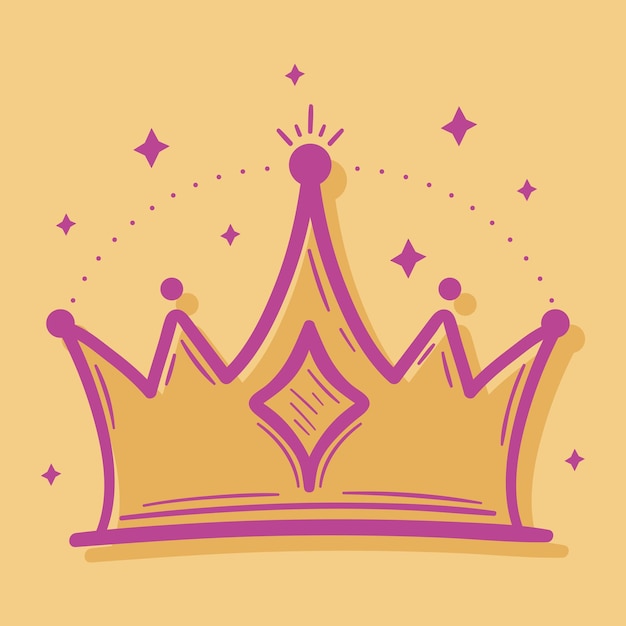 黄色の背景の王冠