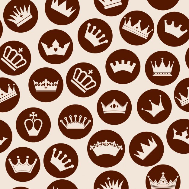 Crowns inside circles pattern