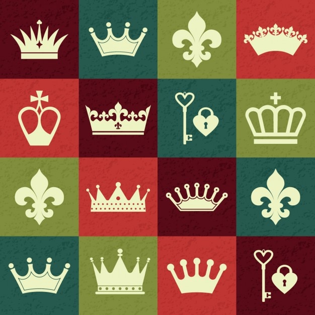 Crowns pattern with squares
