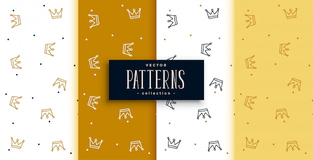 Crowns patterns set in golden  design