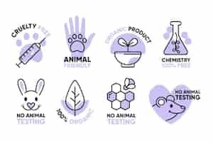 Free vector cruelty free badges illustrated pack