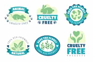 Free vector cruelty free badges set