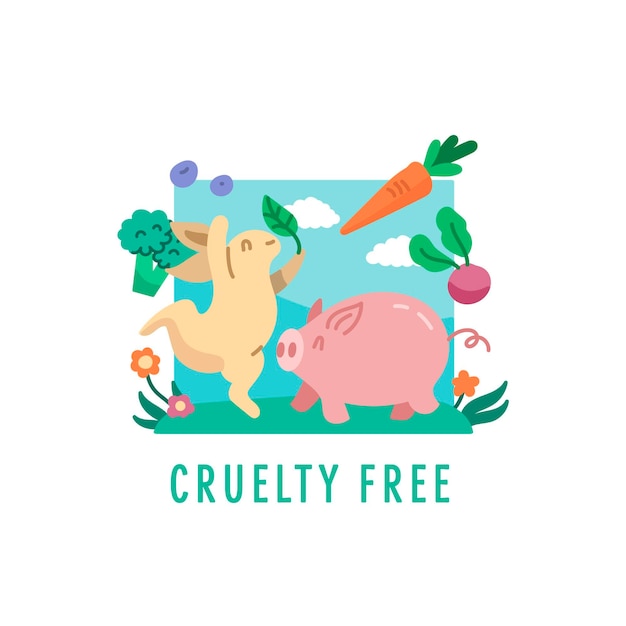 Cruelty free concept with animals