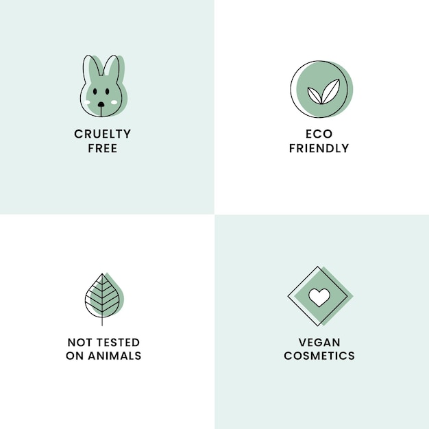 Cruelty free hand drawn label pack